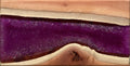 Ironbark serving board with purple resin river inlay