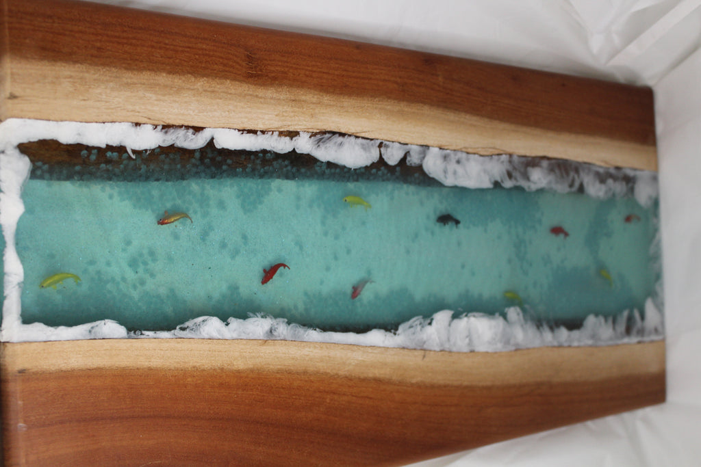 Handcrafted River Resin Serving Board – Unique Artistic Design
