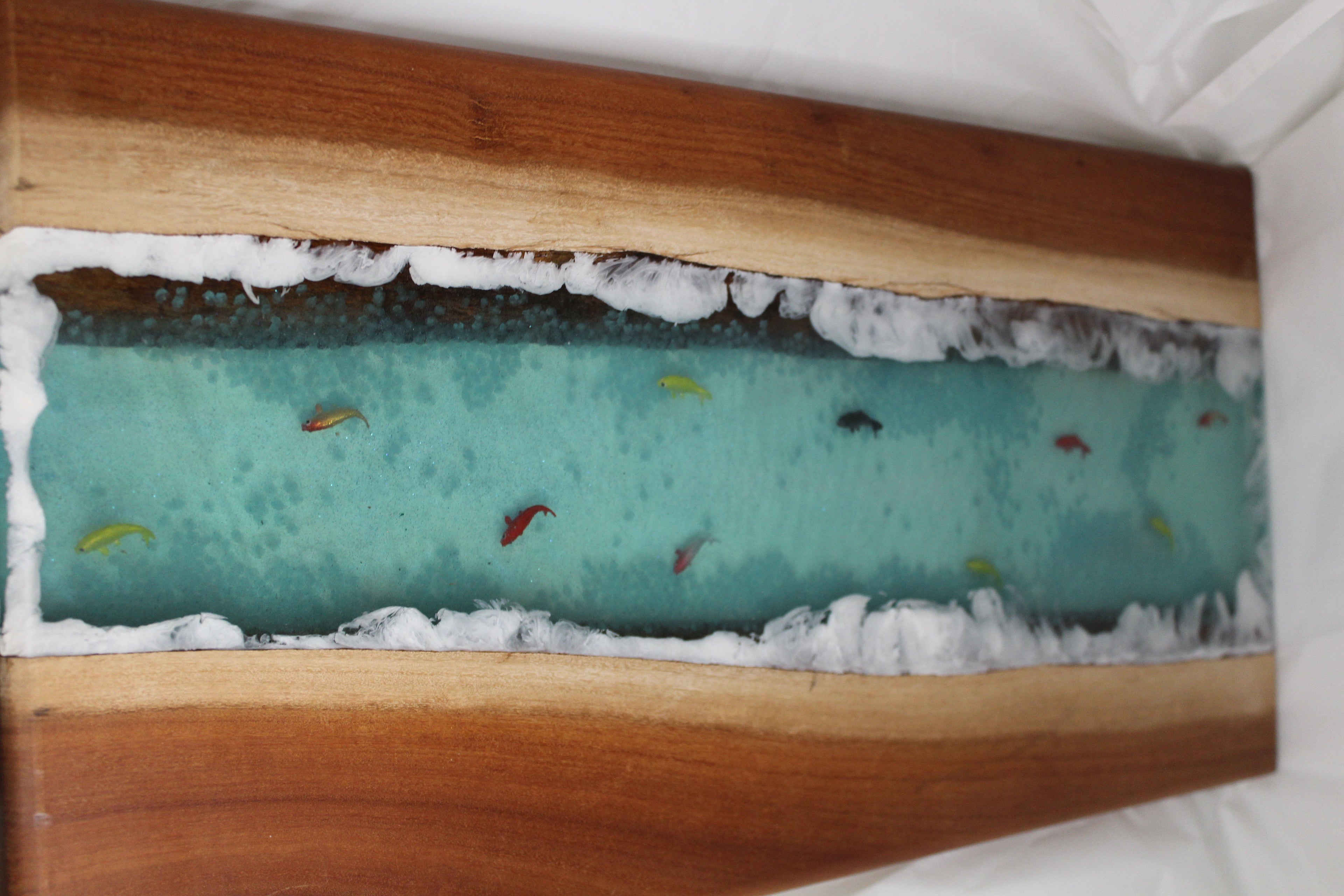 Handcrafted River Resin Serving Board – Unique Artistic Design