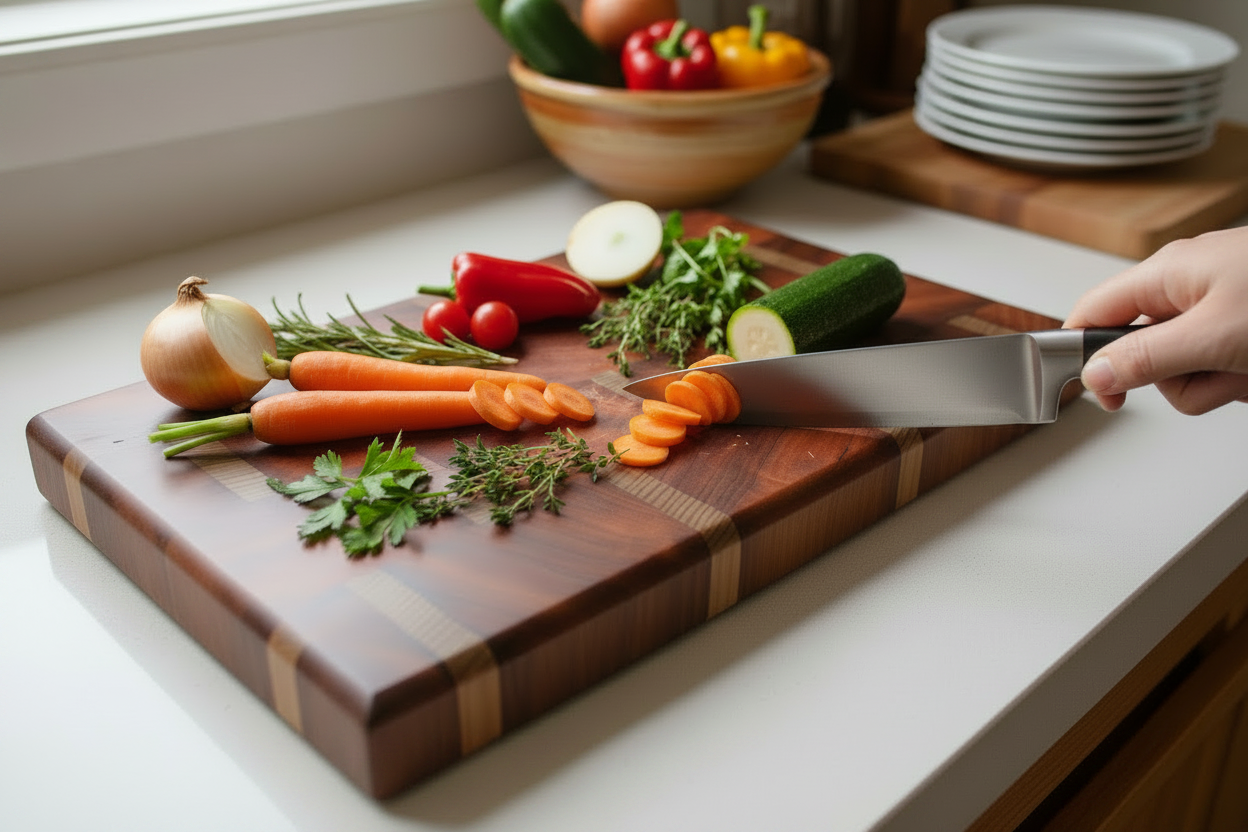 Redgum & Oak End Grain Chopping Board – Artisan Craftsmanship Meets Kitchen Durability
